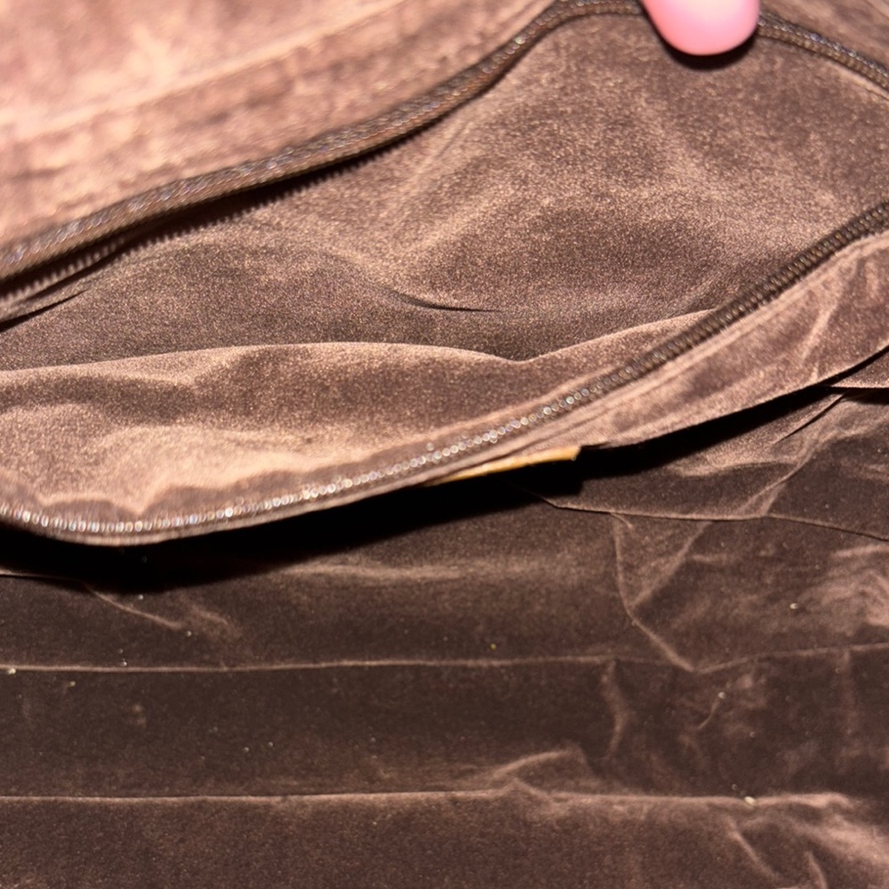 Vintage Brown Python skin/Leather Handbag. Suede interior. - Picture 7 of 9